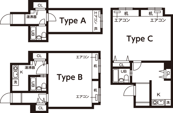 学生寮の間取り図