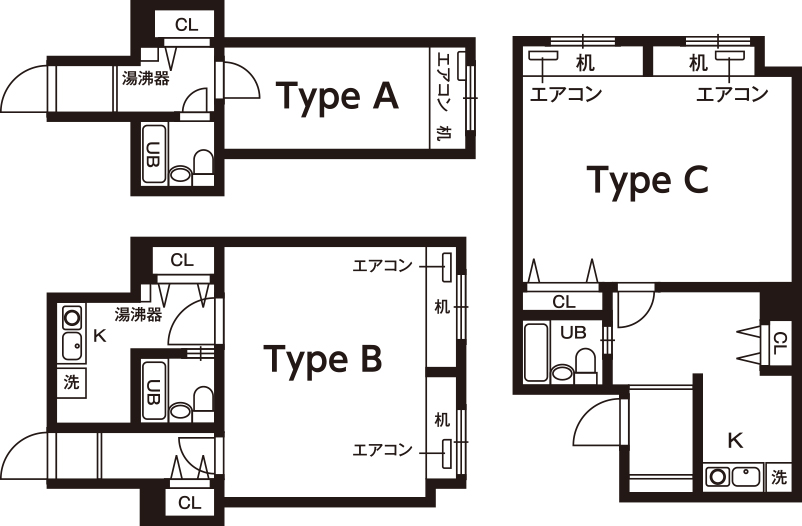 学生寮の間取り図