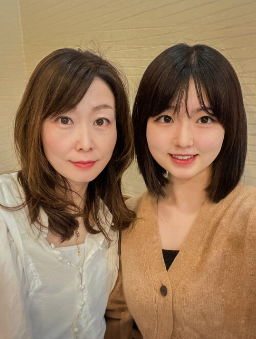 津村 涼葉さん親子の写真